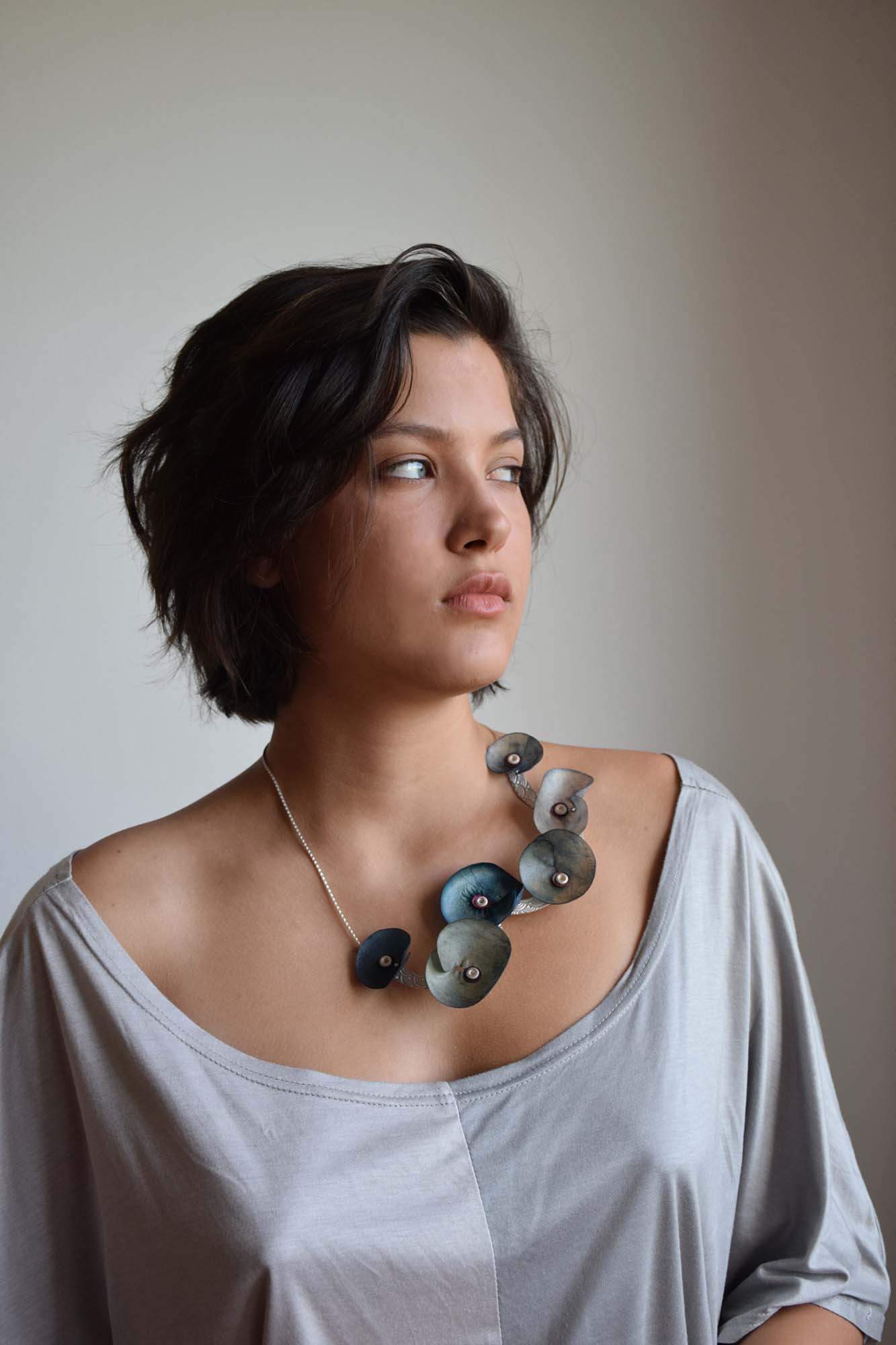 Lotus leaf kinetic necklace